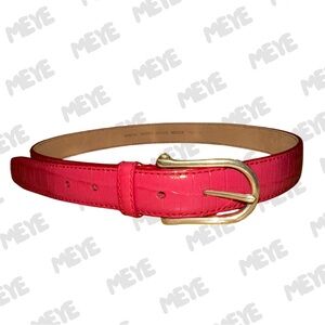 Calvin Klein Pink Genuine Croc Embossed Leather Belt